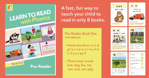 Learn to Read Rapidly with Phonics: Pre-Reader Book 1 | Teaching Resources