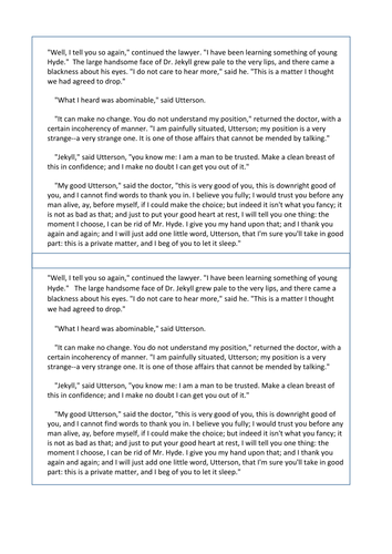 Jekyll and Hyde exam revision 9-1 context extract to whole differentiated exam practice