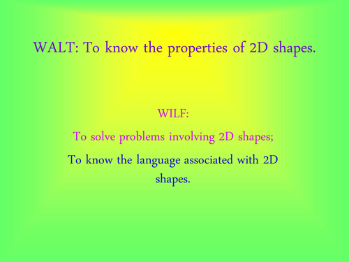 Properties of 2D Shapes Activity | Teaching Resources