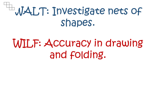 3D cubes from 2D Nets investigation Powerpoint