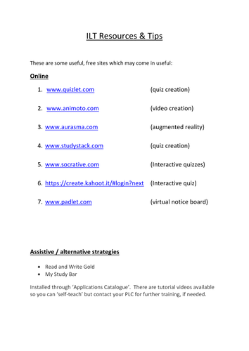 Useful eLearning sites