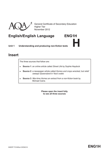 Year 11 GCSE Exam Prep English Language | Teaching Resources