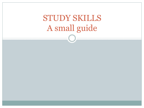 Study Skills: A Small Guide