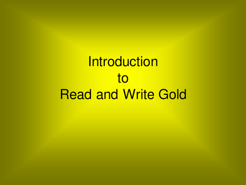 Introduction to Read and Write Gold