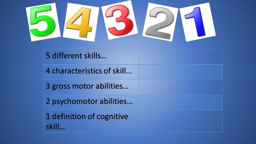 WJEC A'level PE (2016) Skill acquisition: Skill classification and continua