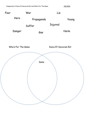 Dulce Et Decorum Est compared to Who's For the Game - Low Ability