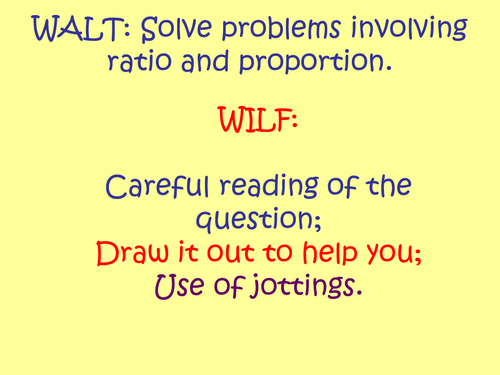 Ratio Problems - Year 6