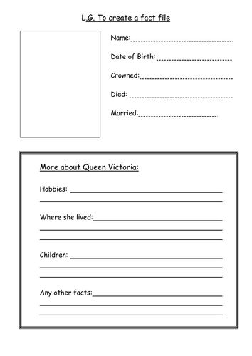 A blank fact file template