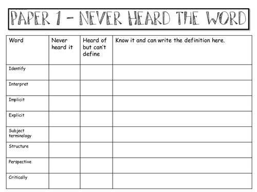 AQA English Language paper 1 explorations in creative reading and writing 19th century