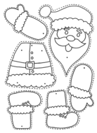 Christmas - Colour, Cut, Pin And Play - 6 Designs - Precoloured & Blank 12E