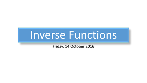 Inverse Functions (GCSE)