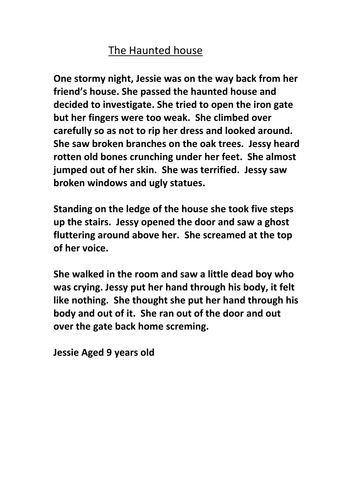 Haunted house sentences image