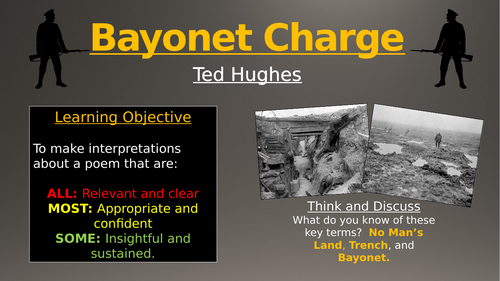 Bayonet Charge - Ted Hughes - War/Conflict Poetry