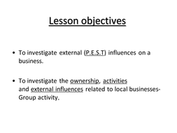 External influences and business activity | Teaching Resources