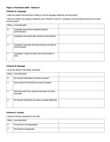 ib-language-ab-initio-paper-2-section-a-and-b-marking-sheet