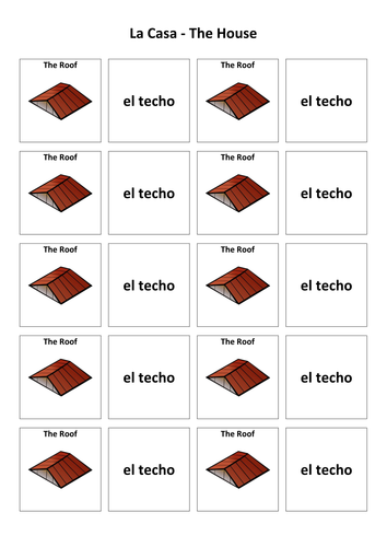 The House: Spanish Vocabulary Card Sort | Teaching Resources