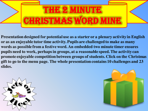 Christmas Special two minute word mine