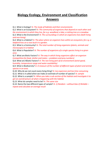 GCSE CCEA DA Science: Biology Unit 1 COMPLETE REVISION