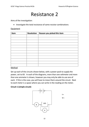 Work booklet for AQA GCSE Physics (trilogy and triple) required ...