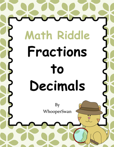 Math Riddle: Fractions To Decimals