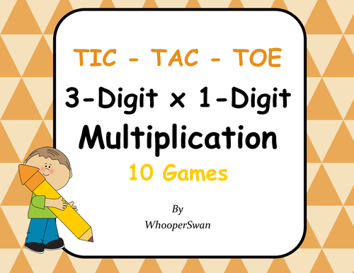3-Digit by 1-Digit Multiplication Tic-Tac-Toe