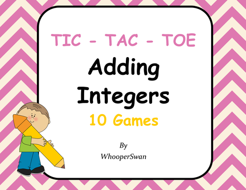 Adding Integers Tic-Tac-Toe