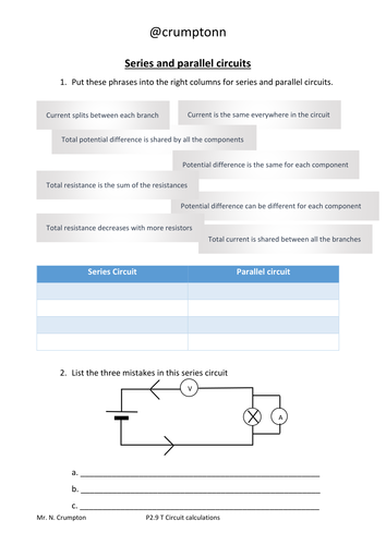 GCSE Physics Circuit calculations | Teaching Resources