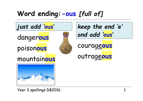 List Of Words Ending In Ous