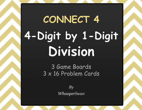 4-Digit by 1-Digit Division - Connect 4 Game