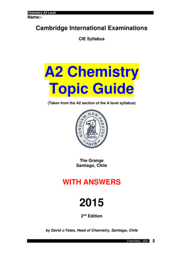 Chemistry Booklet (A2)