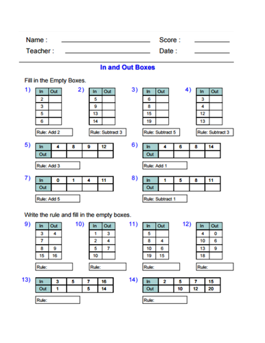 Function in and out add or subtract