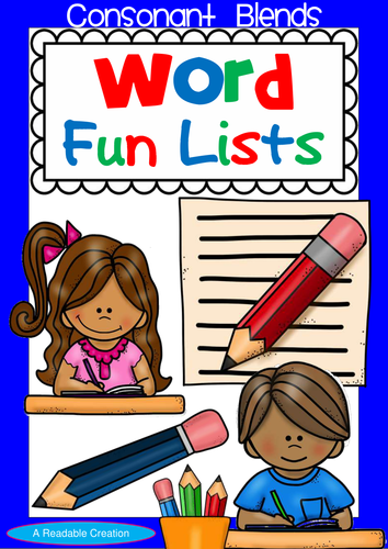 Consonant Blends – Word Fun Lists for Year 2 | Teaching Resources