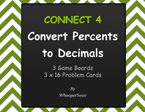 Convert Percents to Decimals - Connect 4 Game