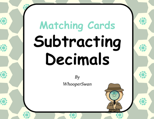 Subtracting Decimals Matching Cards