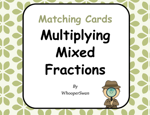 Multiplying Mixed Fractions Matching Cards