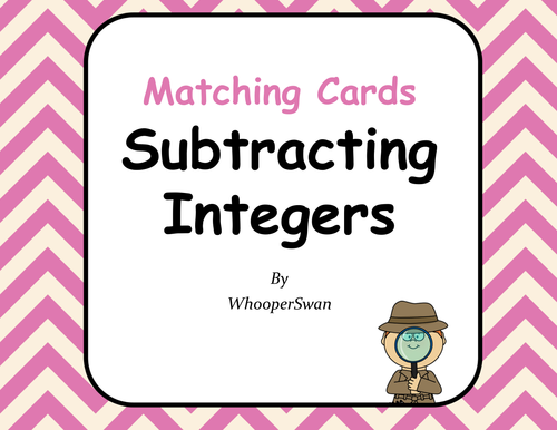 Subtracting Integers Matching Cards