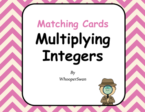 Multiplying Integers Matching Cards