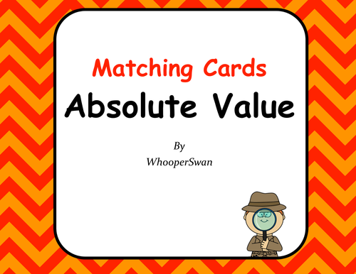 Absolute Value - Matching Cards