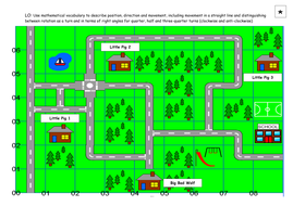 Year 2 Position and direction activity on turns | Teaching Resources