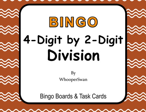 4-Digit by 2-Digit Division BINGO and Task Cards