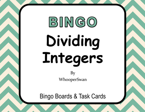Dividing Integers BINGO and Task Cards