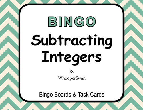 Subtracting Integers BINGO and Task Cards