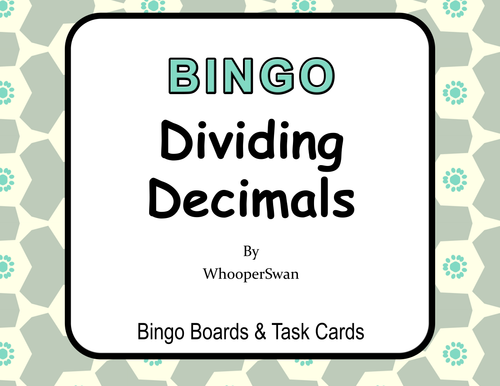 Dividing Decimals BINGO and Task Cards