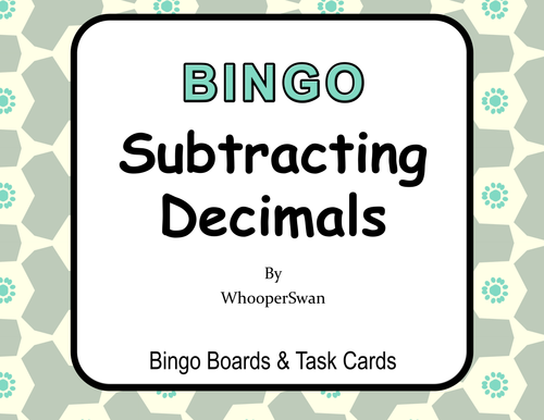 Subtracting Decimals BINGO and Task Cards