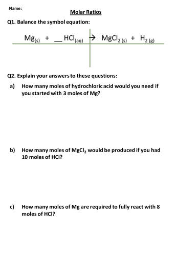 Worksheet Mole Ratio Worksheet aqa combined science trilogy chemistry whole unit 3 2 worksheet molar ratios pptx