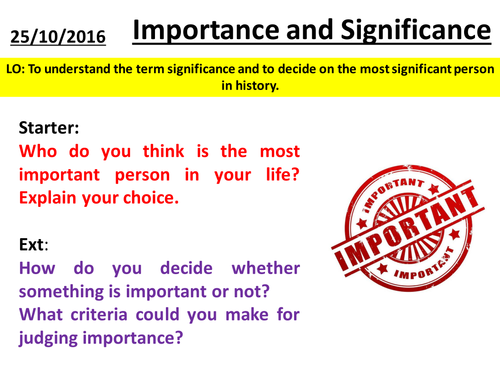 History Skills - Importance and Significance