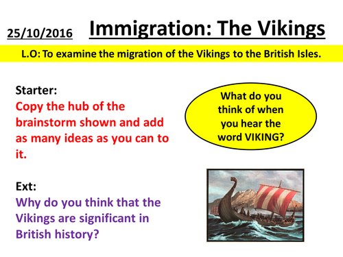 History Skills - Viking Immigration to the UK