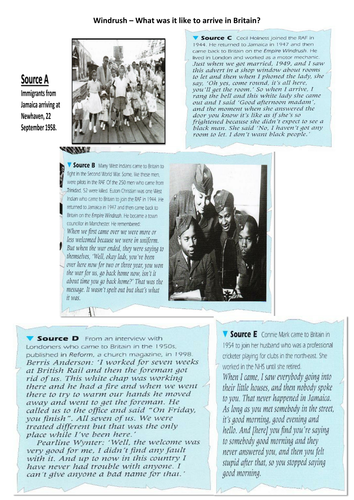 History Skills - Windrush Immigration