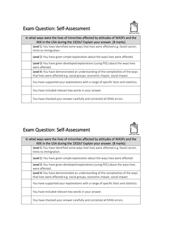 AQA GCSE History (new spec) - Paper 1A USA - KKK