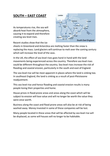 Glaciation - Impacts of Glacial Melt on the UK